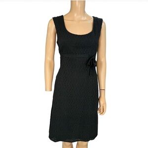 Ann Taylor Black Textured Midi Dress